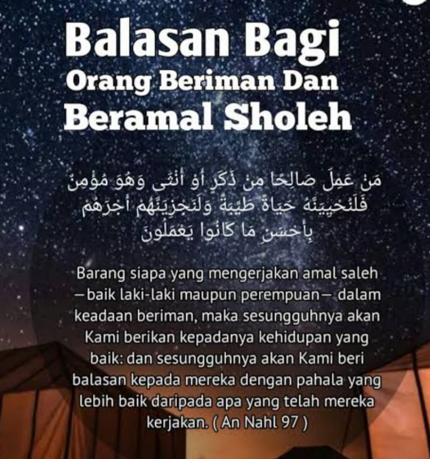 Balasan orang beriman dan beramal sholih